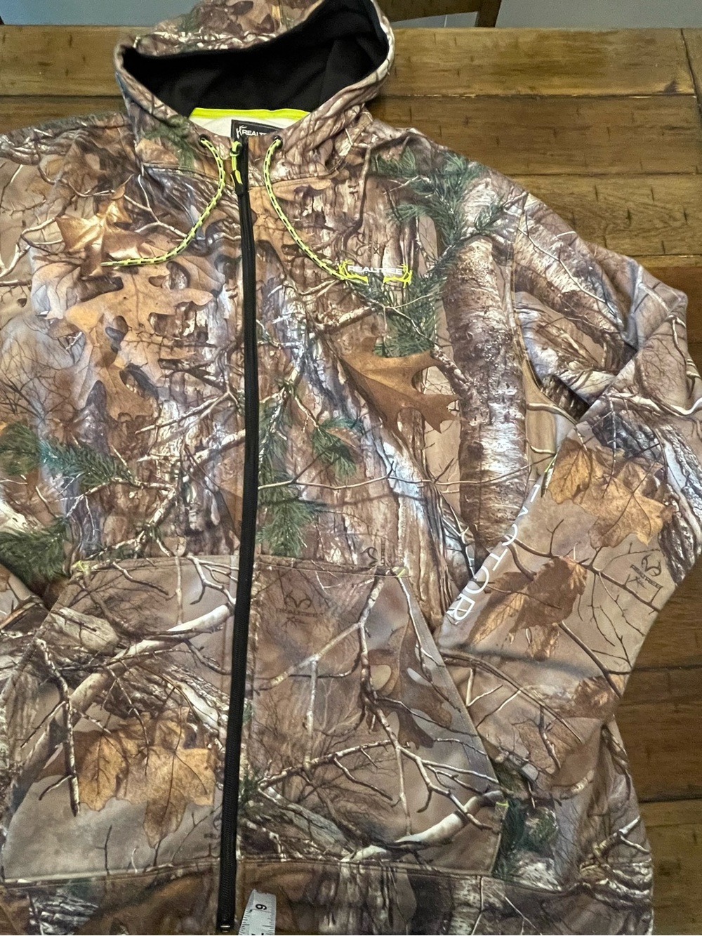Realtree Camo Hooded Zip Jacket with Neon Accents